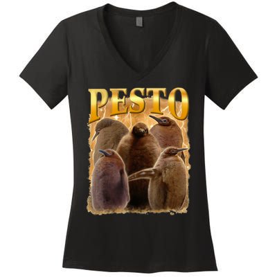 Cute Pesto The Penguins Women's V-Neck T-Shirt