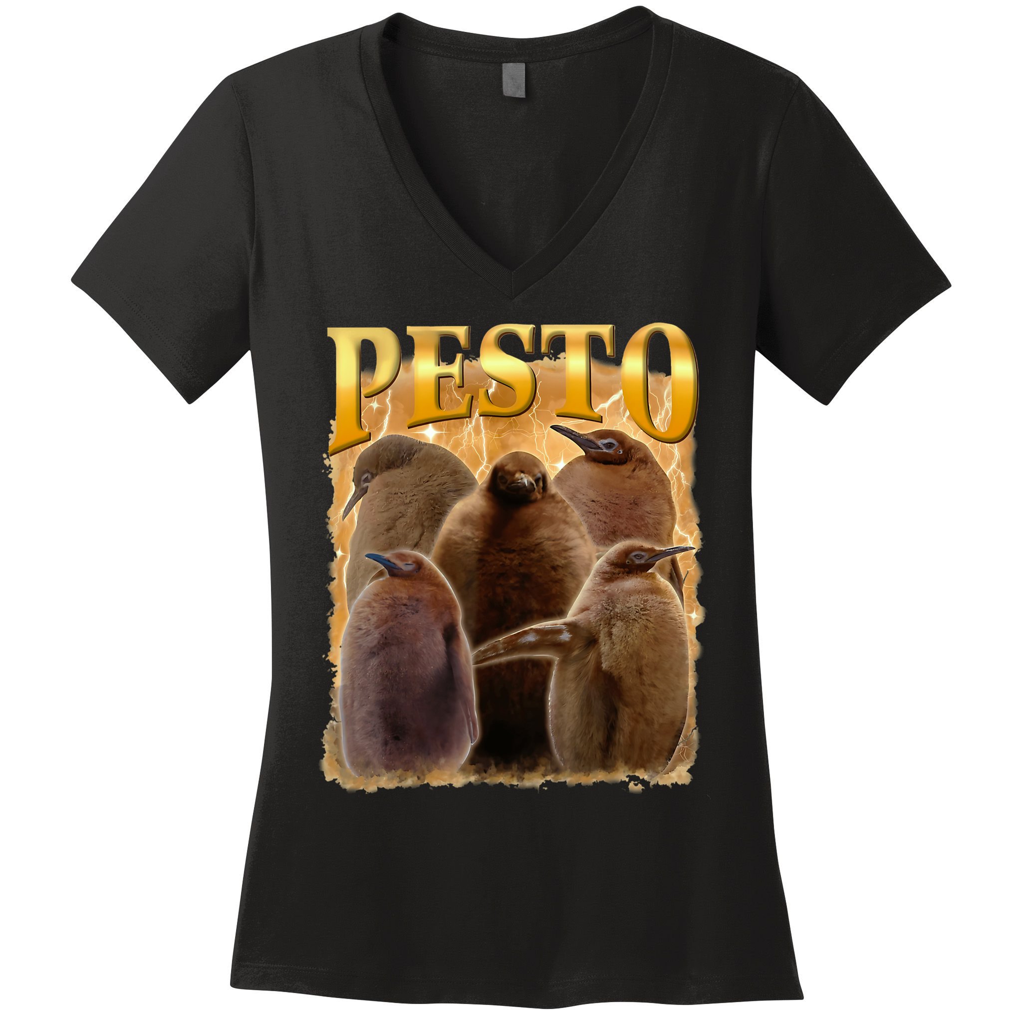 Cute Pesto The Penguins Women's V-Neck T-Shirt