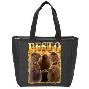 Cute Pesto The Penguins Zip Tote Bag