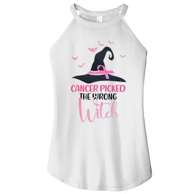 Cancer Picked The Wrong Witch Breast Cancer Awareness Women’s Perfect Tri Rocker Tank