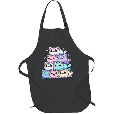 Cat Pile Trans Pride Transgender Day Of Visibility Full-Length Apron With Pockets