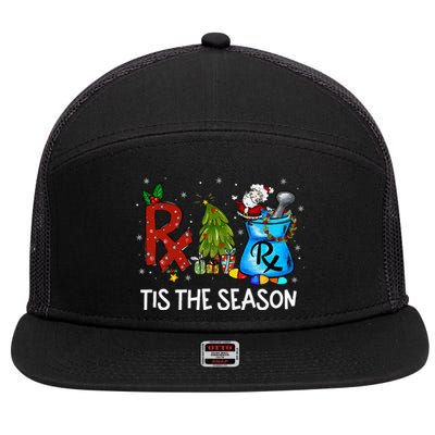 CPhT Pharmacy Technician Christmas Xmas Tis The Season 7 Panel Mesh Trucker Snapback Hat