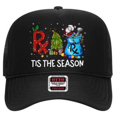 CPhT Pharmacy Technician Christmas Xmas Tis The Season High Crown Mesh Back Trucker Hat