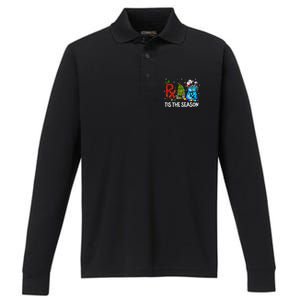 CPhT Pharmacy Technician Christmas Xmas Tis The Season Performance Long Sleeve Polo