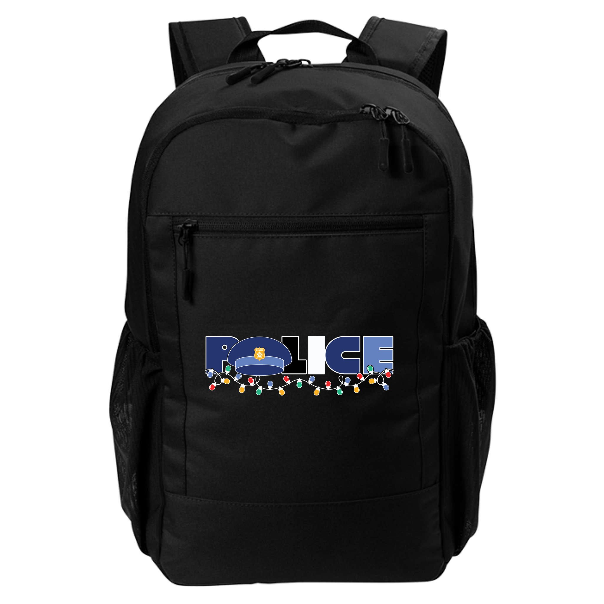 Christmas Police Texture Police Hat Graphic Oversized Backpack