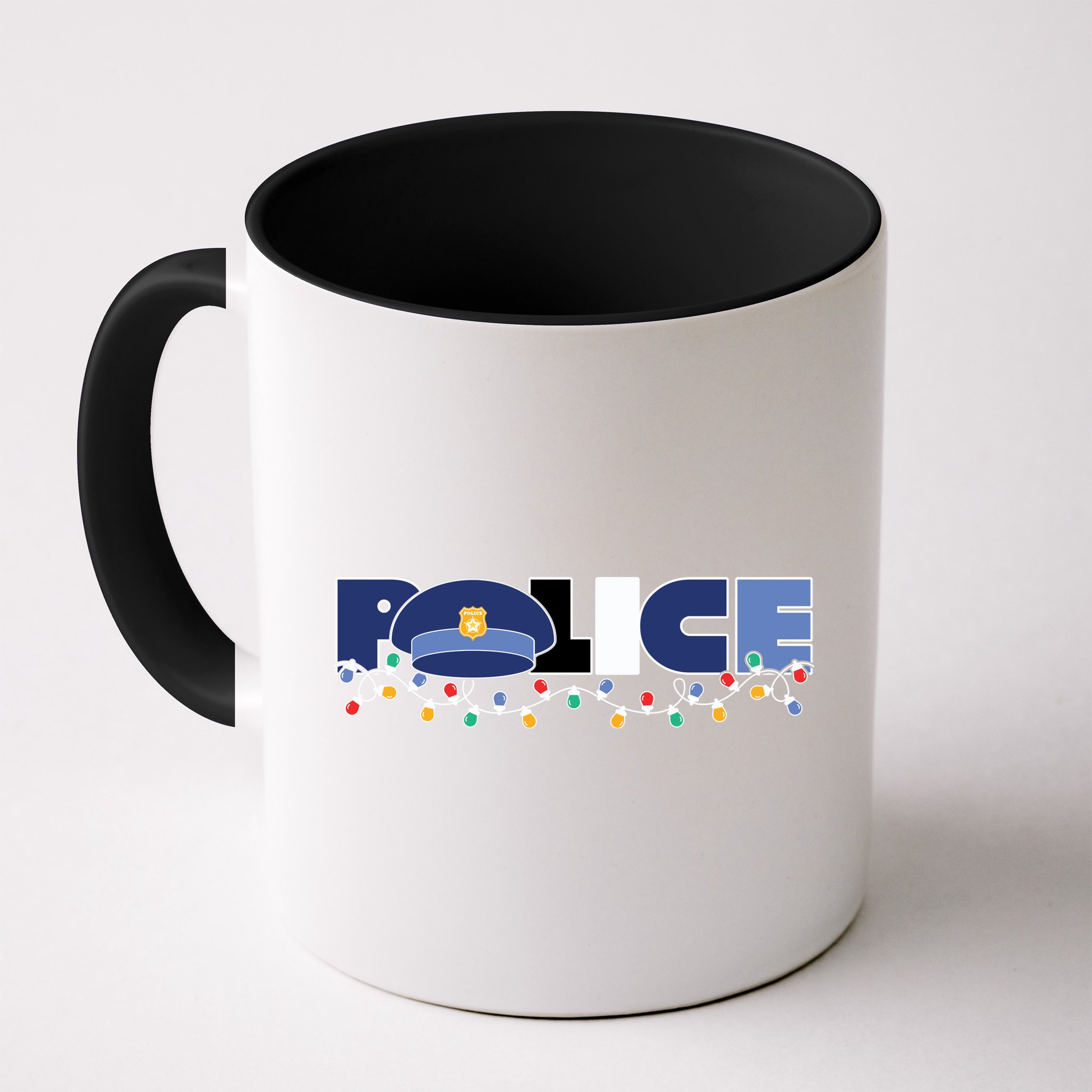 Christmas Police Texture Police Hat Graphic Oversized Mug