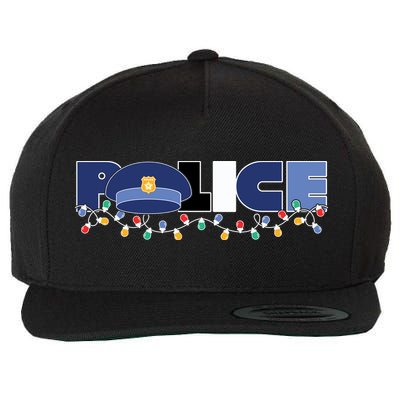 Christmas Police Texture Police Hat Graphic Oversized Wool Snapback Cap