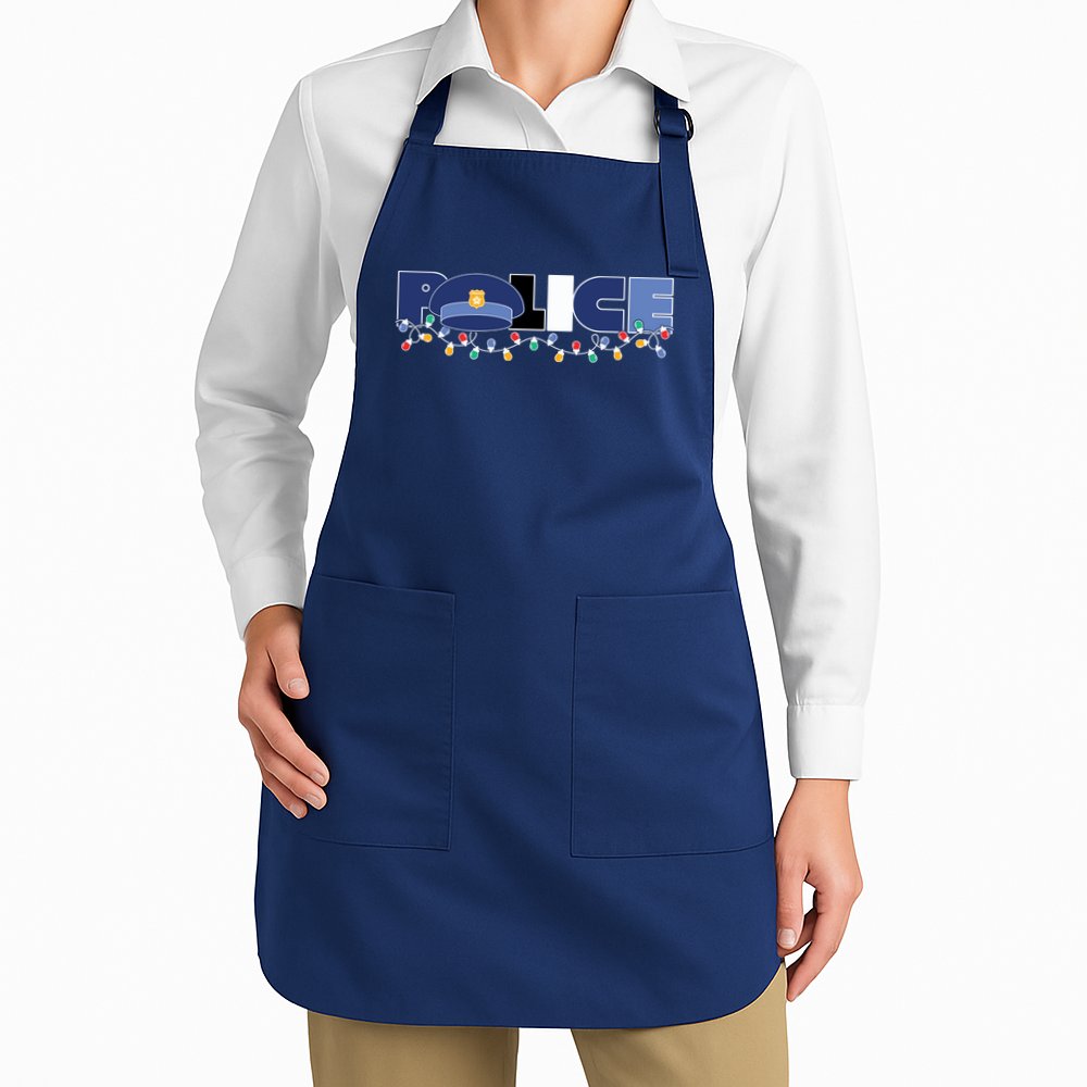 Christmas Police Texture Police Hat Graphic Oversized Apron