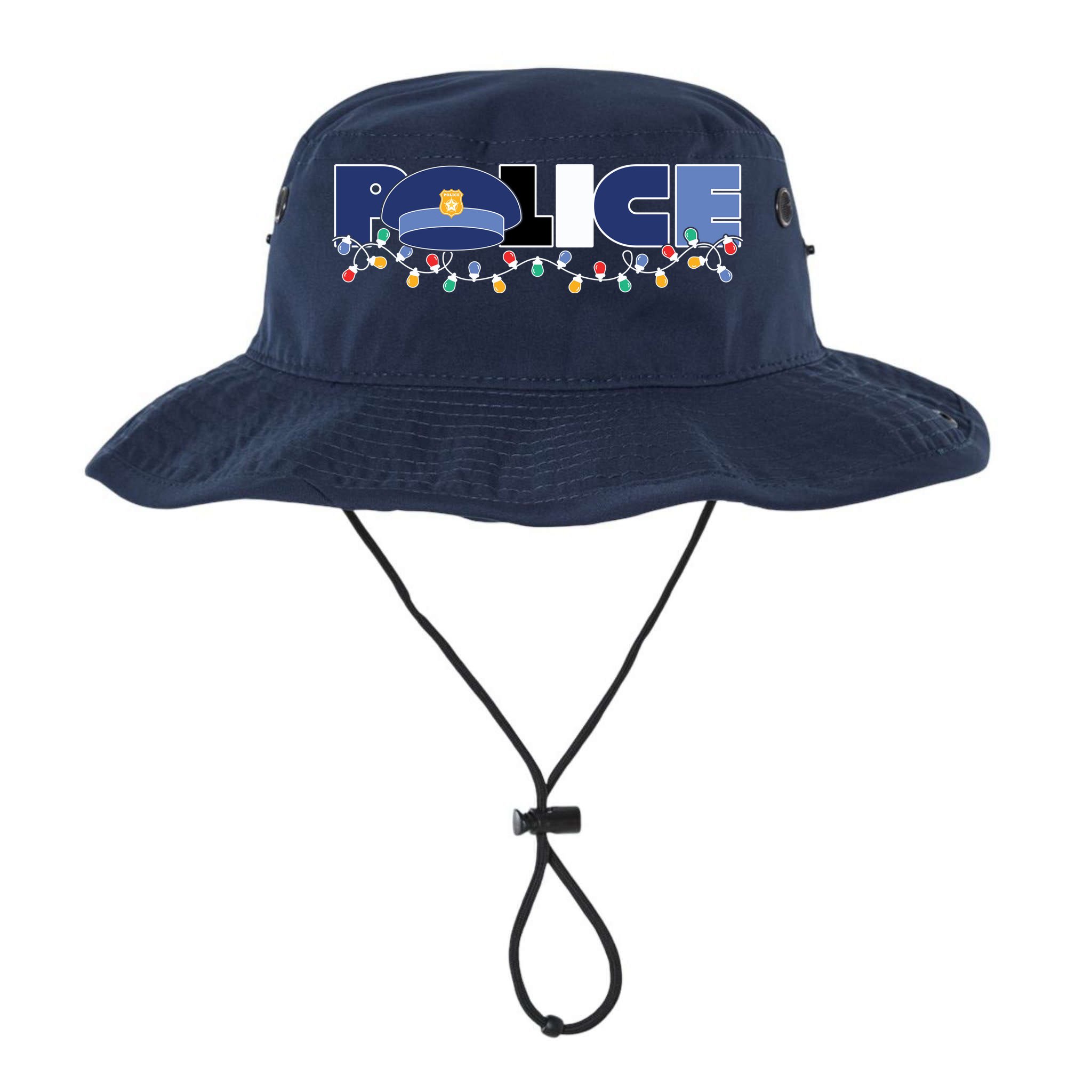 Christmas Police Texture Police Hat Graphic Oversized Bucket Hat