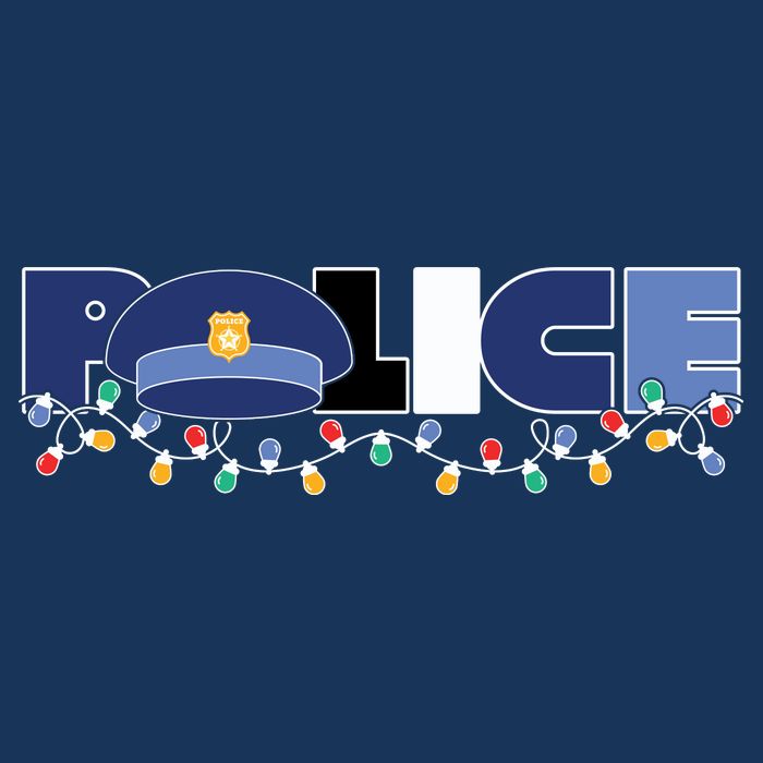 Christmas Police Texture Police Hat Graphic Oversized Drawstring Bag