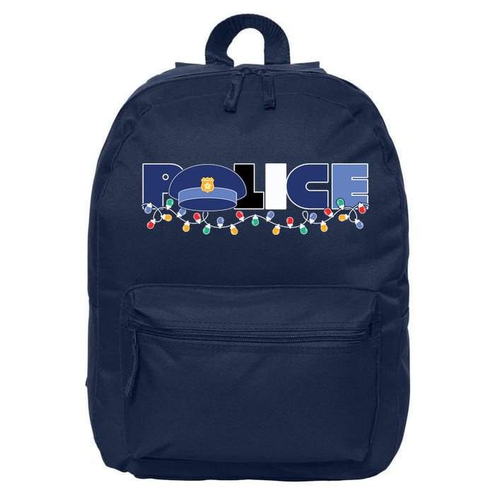 Christmas Police Texture Police Hat Graphic Oversized 16 in Basic Backpack