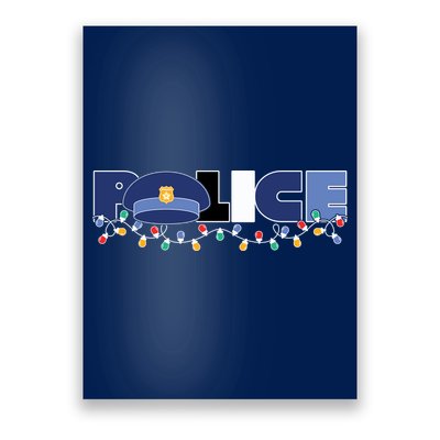 Christmas Police Texture Police Hat Graphic Oversized Poster