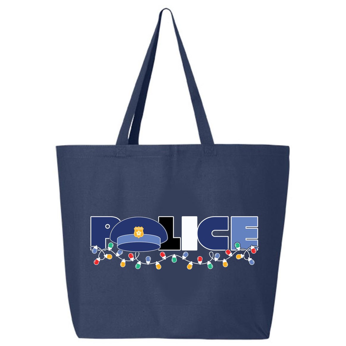Christmas Police Texture Police Hat Graphic Oversized 25L Jumbo Tote
