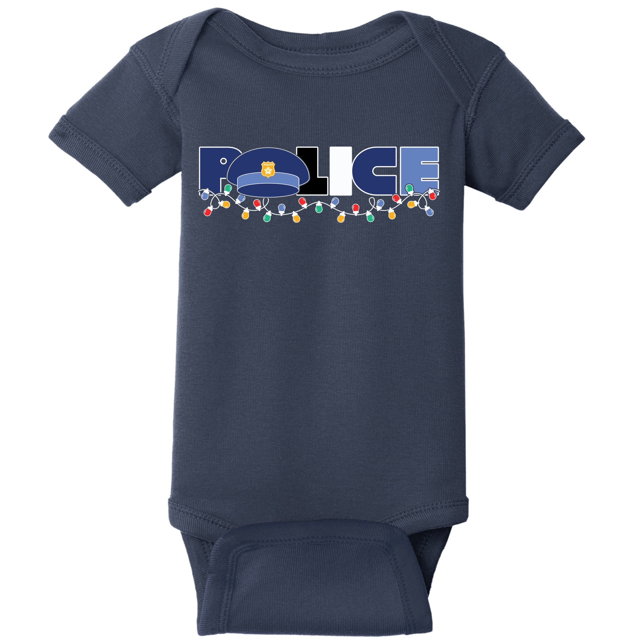 Christmas Police Texture Police Hat Graphic Oversized Baby Bodysuit