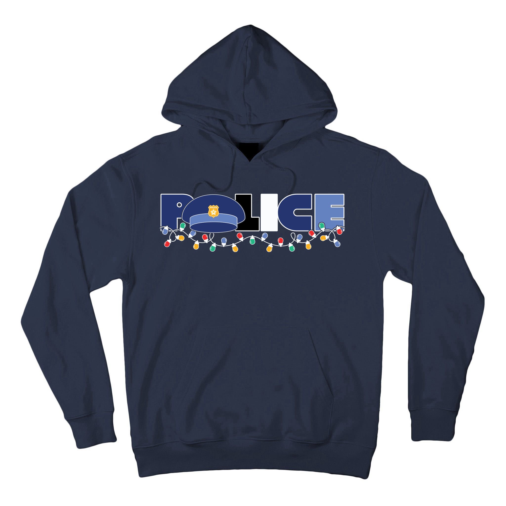 Christmas Police Texture Police Hat Graphic Oversized Tall Hoodie
