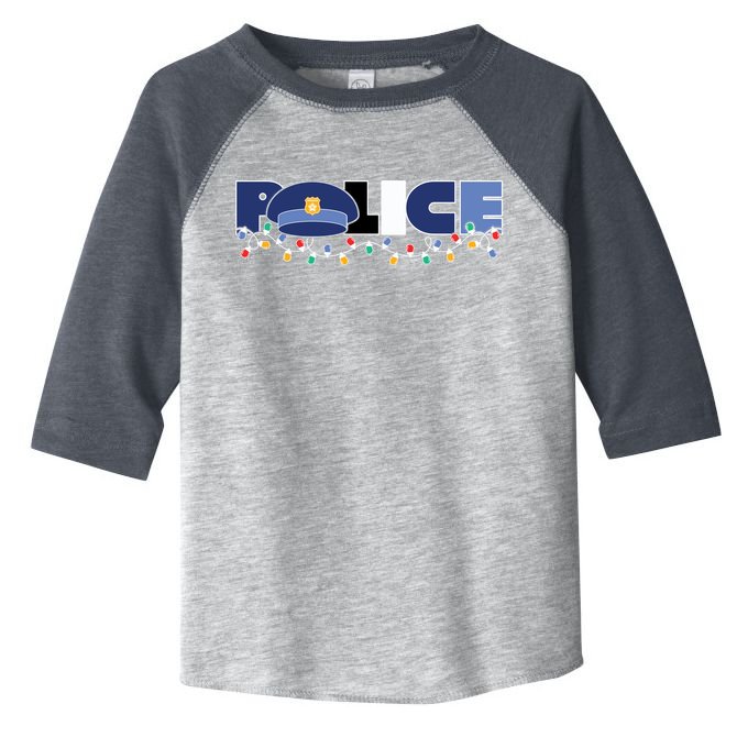 Christmas Police Texture Police Hat Graphic Oversized Toddler Fine Jersey T-Shirt