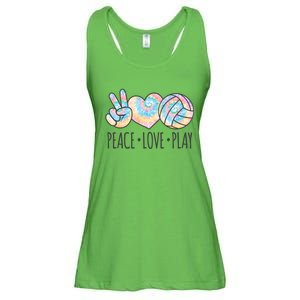 Cute Pink Tie Dye Volleyball Teen Girls Peace Love Play Cute Gift Ladies Essential Flowy Tank