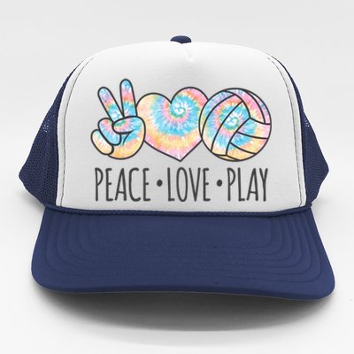 Cute Pink Tie Dye Volleyball Teen Girls Peace Love Play Cute Gift Trucker Hat