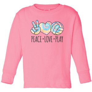 Cute Pink Tie Dye Volleyball Teen Girls Peace Love Play Cute Gift Toddler Long Sleeve Shirt