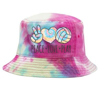 Cute Pink Tie Dye Volleyball Teen Girls Peace Love Play Cute Gift Tie-Dyed Bucket Hat