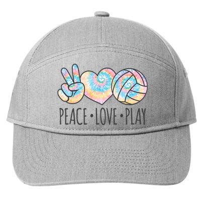 Cute Pink Tie Dye Volleyball Teen Girls Peace Love Play Cute Gift 7-Panel Snapback Hat