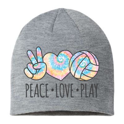 Cute Pink Tie Dye Volleyball Teen Girls Peace Love Play Cute Gift Sustainable Beanie