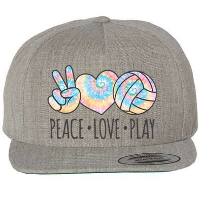 Cute Pink Tie Dye Volleyball Teen Girls Peace Love Play Cute Gift Wool Snapback Cap