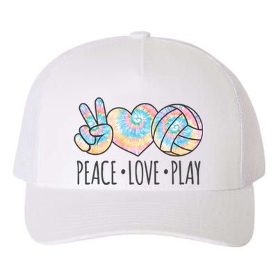 Cute Pink Tie Dye Volleyball Teen Girls Peace Love Play Cute Gift Yupoong Adult 5-Panel Trucker Hat