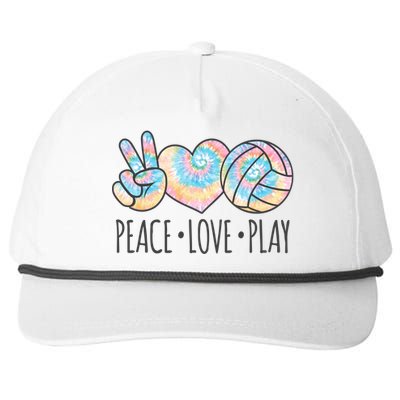 Cute Pink Tie Dye Volleyball Teen Girls Peace Love Play Cute Gift Snapback Five-Panel Rope Hat