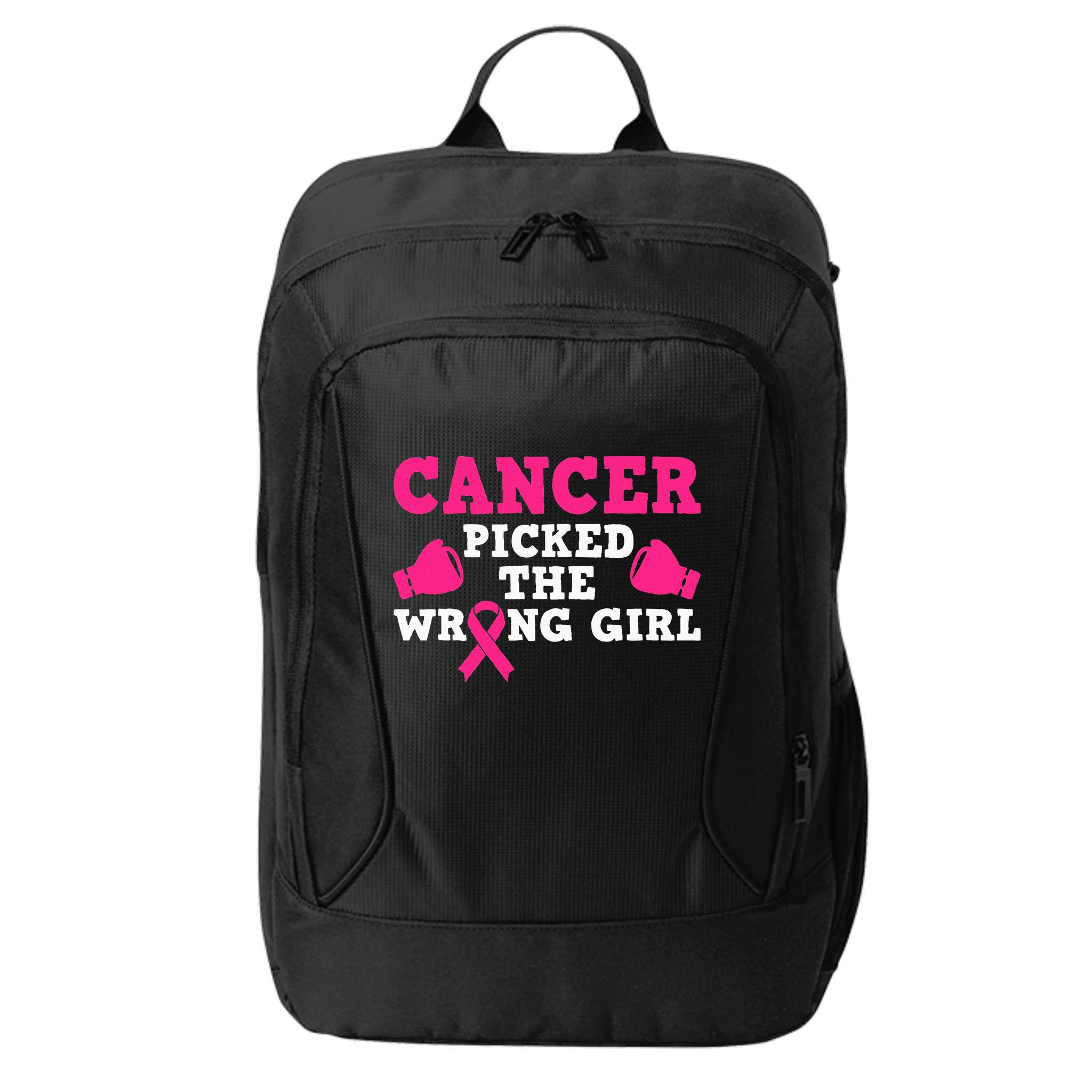 Cancer Picked The Wrong Pink Ribbon City Backpack