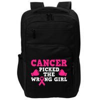 Cancer Picked The Wrong Pink Ribbon Impact Tech Backpack