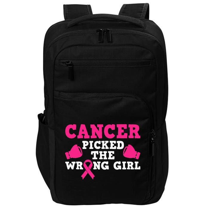 Cancer Picked The Wrong Pink Ribbon Impact Tech Backpack