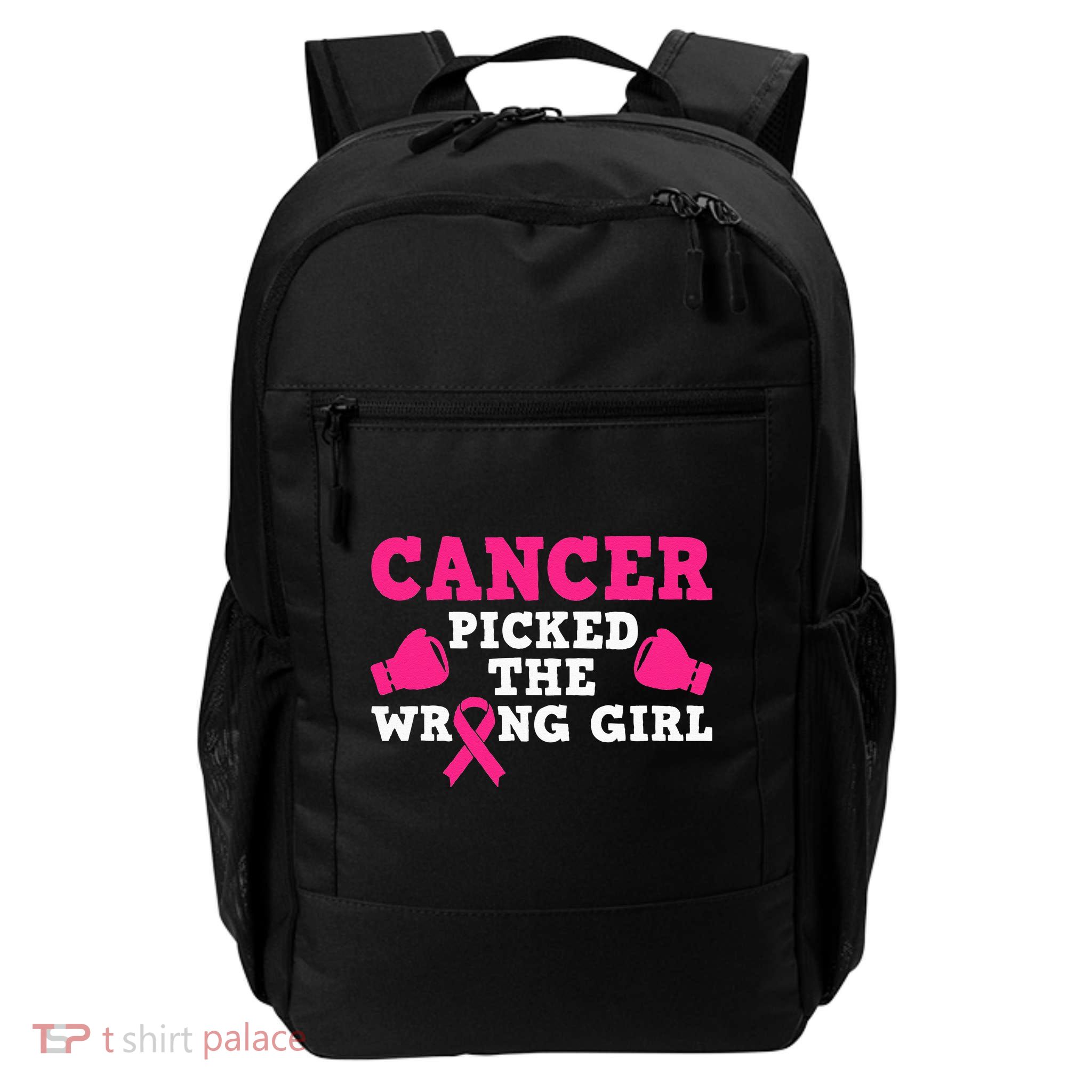 Cancer Picked The Wrong Pink Ribbon Backpack