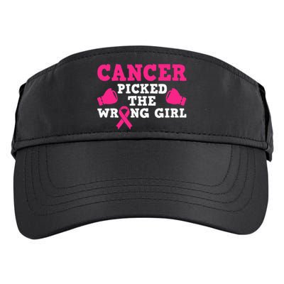 Cancer Picked The Wrong Pink Ribbon Adult Drive Performance Visor