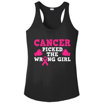 Cancer Picked The Wrong Pink Ribbon Ladies PosiCharge Competitor Racerback Tank