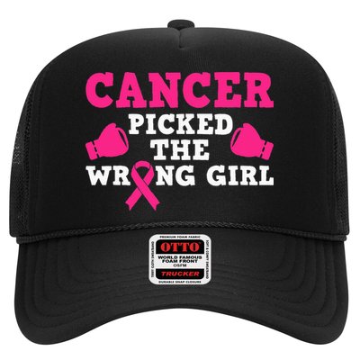 Cancer Picked The Wrong Pink Ribbon Trucker Hat