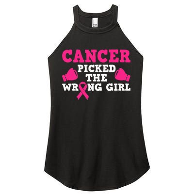 Cancer Picked The Wrong Pink Ribbon Women's Perfect Tri Rocker Tank