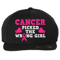 Cancer Picked The Wrong Pink Ribbon Wool Snapback Cap