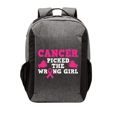 Cancer Picked The Wrong Pink Ribbon Vector Backpack