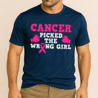 Cancer Picked The Wrong Pink Ribbon Cooling Performance Crew T-Shirt