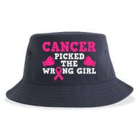 Cancer Picked The Wrong Pink Ribbon Sustainable Bucket Hat