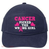 Cancer Picked The Wrong Pink Ribbon 7-Panel Snapback Hat