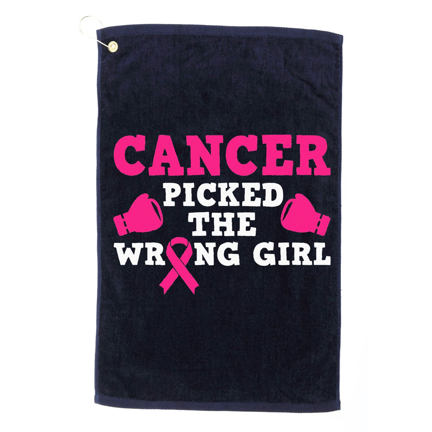 Cancer Picked The Wrong Pink Ribbon Golf Towel