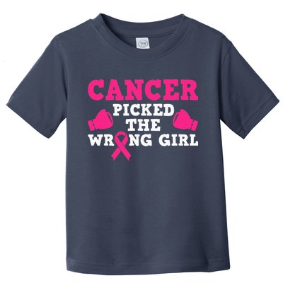 Cancer Picked The Wrong Pink Ribbon Toddler T-Shirt