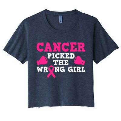 Cancer Picked The Wrong Pink Ribbon Crop Top