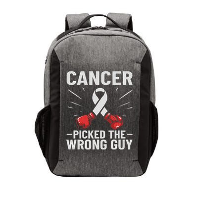 Cancer Picked The Wrong Guy Lung Cancer Awareness Vector Backpack