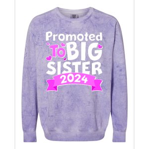 Cute Promoted To Big Sister 2024 Colorblast Crewneck Sweatshirt