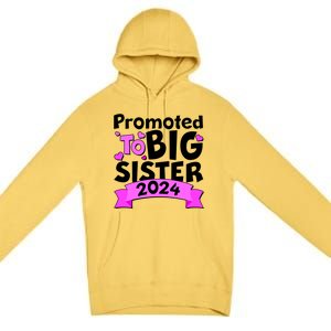 Cute Promoted To Big Sister 2024 Premium Pullover Hoodie