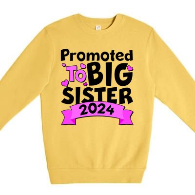 Cute Promoted To Big Sister 2024 Premium Crewneck Sweatshirt