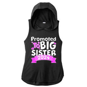 Cute Promoted To Big Sister 2024 Ladies PosiCharge Tri-Blend Wicking Draft Hoodie Tank